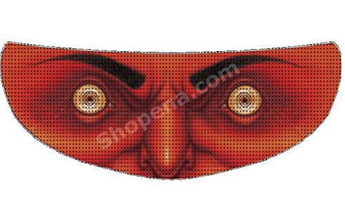 Red Devil Perforated Motorcycle Helmet Visor Sticker - High Visibility Design for Night Riding & Urban Commuting - Perfect for Harley, Ducati, Sport Bikes & Cruisers