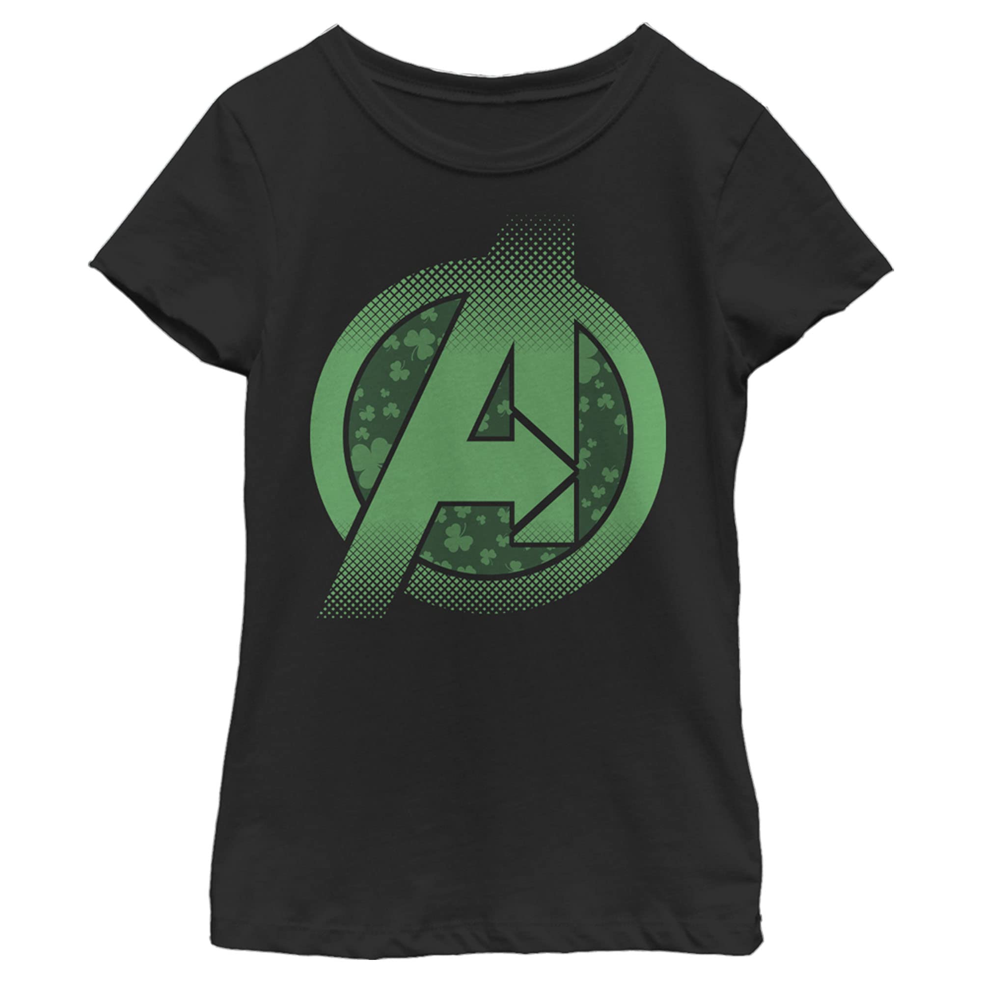 Marvel Avengers Classic Lucky Girl's Solid Crew T-Shirt | Superhero Graphic Tee for Kids | Perfect for Birthday Gifts, Cosplay & Everyday Wear