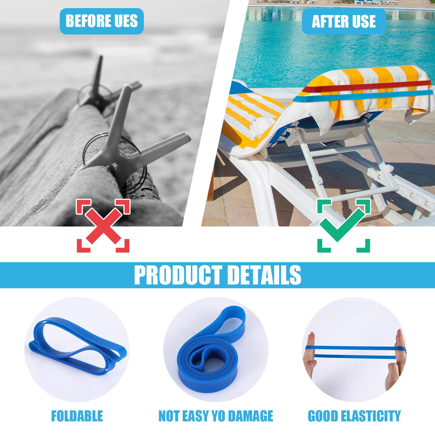 12 Pack Stretchable Silicone Beach Towel Clips - Colorful Towel Holders for Beach Chairs, Poolside & Vacation - Secure Your Towel at the Beach, Pool or Backyard (Multi-Colored)