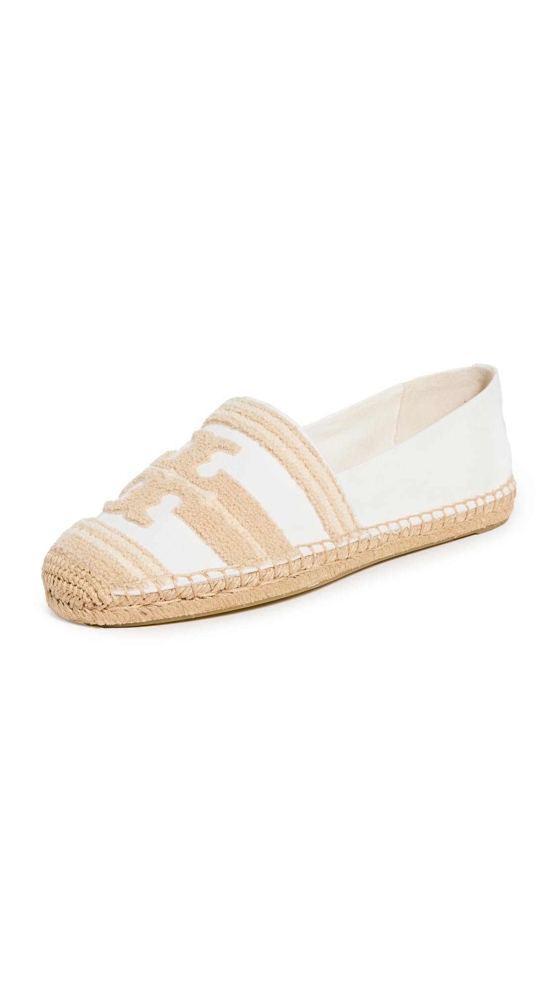 Tory Burch Women's Double T Logo Espadrille Flats - Comfortable Casual Summer Shoes for Beach, Vacation & Everyday Wear