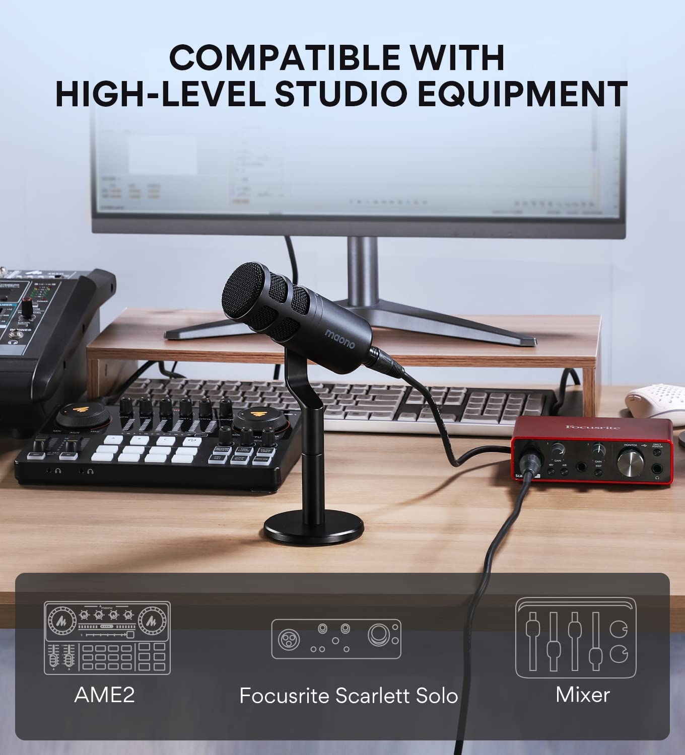 MAONO PD100 XLR Dynamic Microphone - Professional Cardioid Studio Mic for Podcasting, Live Streaming, Vocal Recording & Voice Overs | Advanced Voice Isolation Technology | Durable Metal Construction | Compatible with Audio Interfaces, Mixers & Sound Cards | Perfect for Home Studios, YouTube Creators & Broadcasters