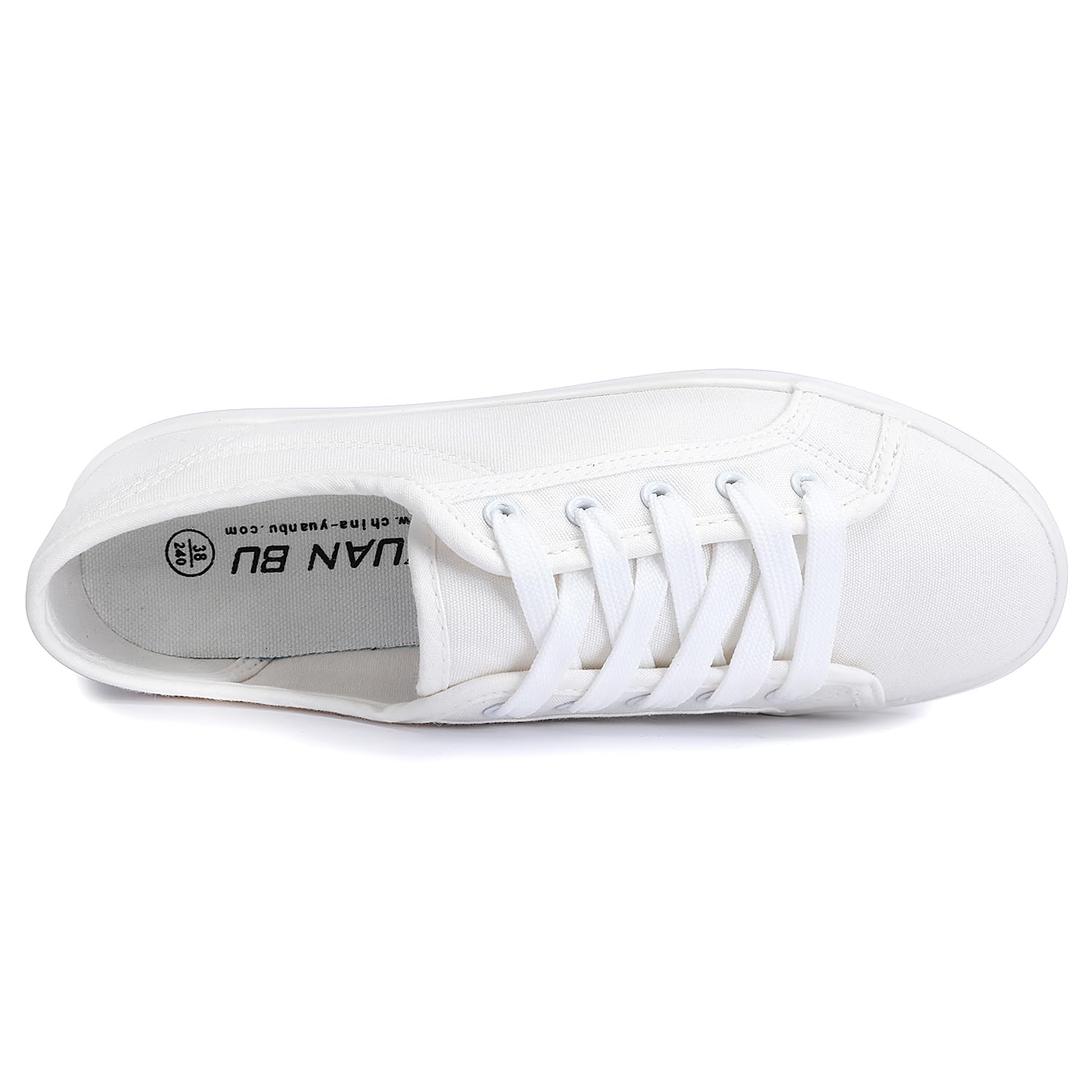 Women's Low Cut Canvas Lace-Up Casual Sneakers - Classic Comfortable Tennis Shoes for Walking, Running & Everyday Wear