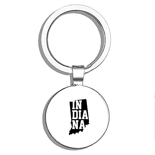 Indiana State Double Sided Stainless Steel Keychain - Durable Key Ring Holder with Car Key Finder - Perfect for Home, Office, Travel & Gift Giving