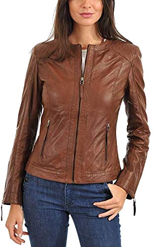 100% Lambskin Leather Women's Bomber Jacket - Full Sleeve Biker Motorcycle Jacket with Regular Fit | Perfect for Riding, Casual Outfits & Fashion Streetwear