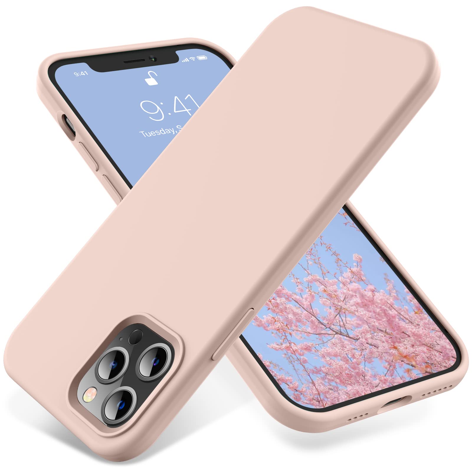 OTOFLY Premium Soft Liquid Silicone Case for iPhone 12 Pro Max 6.7 inch (2020) - Full Body Protection, Silky Smooth Touch, Shockproof Bumper Cover (Pink) | Perfect for Daily Use, Travel & Work Protection