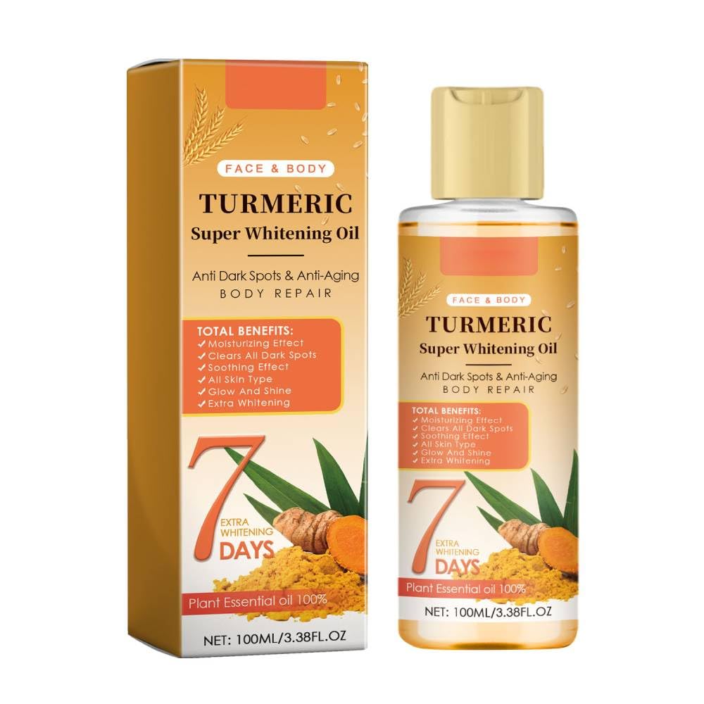 100% Pure Turmeric Essential Oil for Skin & Body - Hydrating, Clarifying Facial Oil & Moisturizer with Anti-Aging Benefits | Plant-Based Nourishing Body Repair Oil | Perfect for DIY Skincare, Aromatherapy & Massage (1oz)