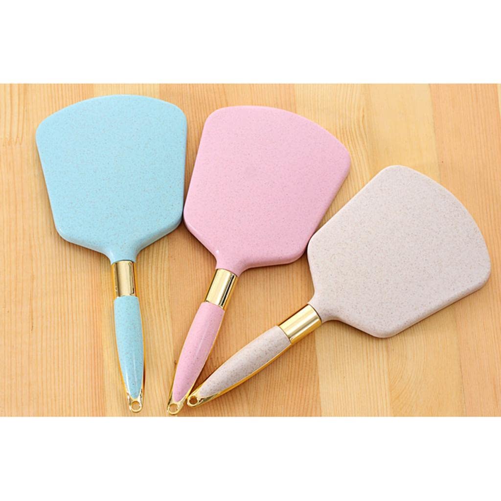 VMS INDIA PVC Handheld Makeup Mirror - Compact Travel Cosmetic Mirror for Home, Salon & On-the-Go (Blue) | Perfect for Vanity, Makeup Application & Travel Essentials
