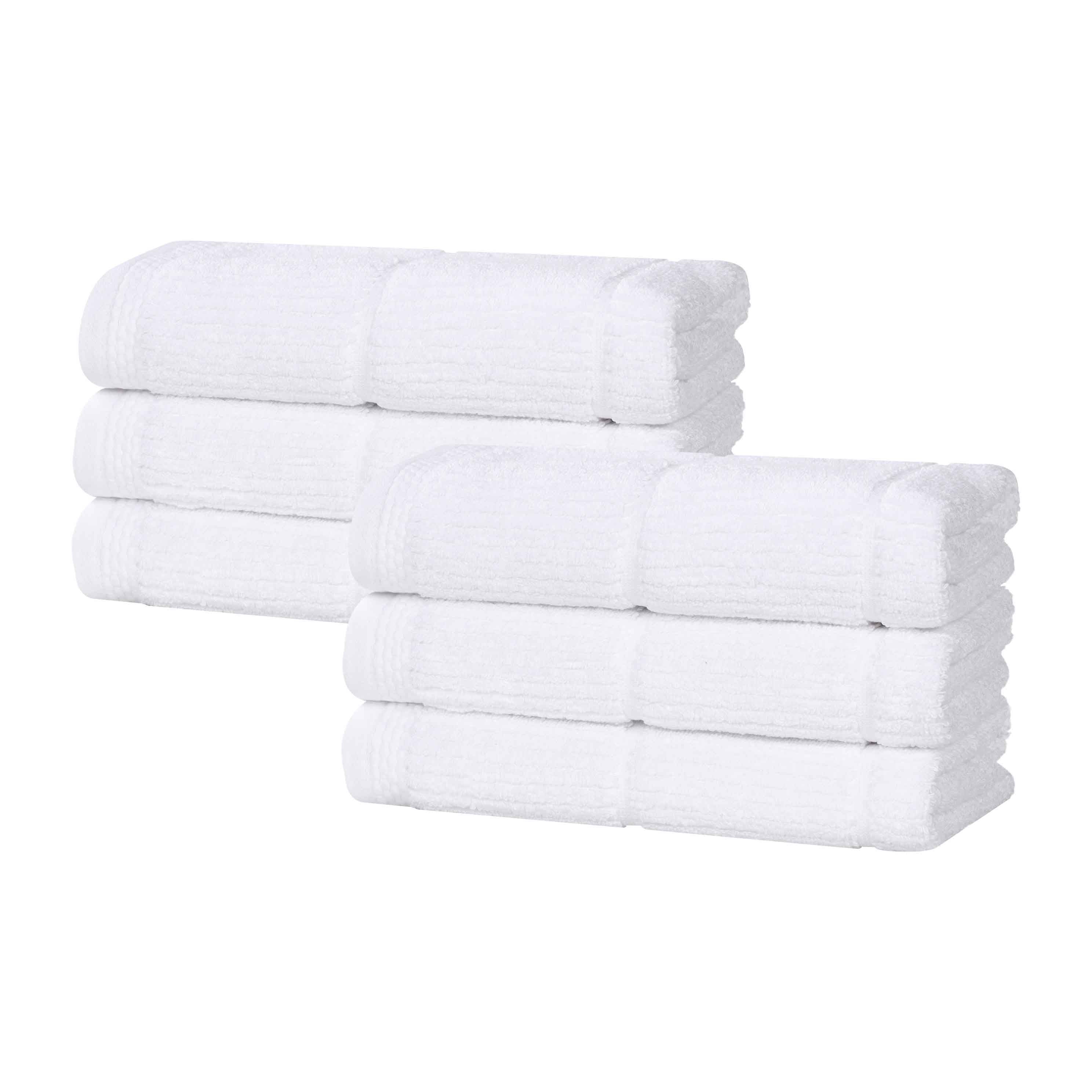 Milo Smart Twist Cotton Solid Hand Towels - 6 Pack | Soft & Absorbent Bathroom & Kitchen Towels for Everyday Use