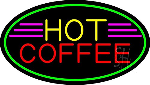 Vintage Red Coffee Yellow Neon Sign - 17x30x3 Inches, Retro Cafe Wall Decor for Home, Bar & Restaurant - Perfect for Coffee Shops, Diner & Man Cave Lighting