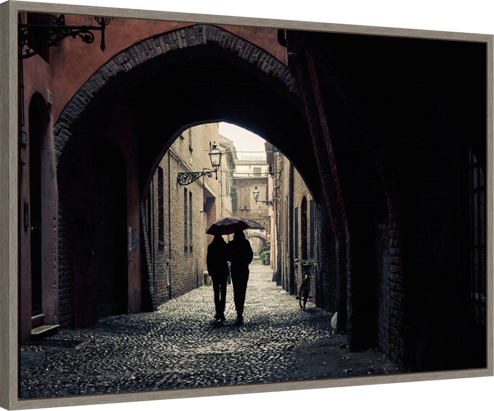 Amanti Art Framed Canvas Wall Art 23x33 - 'Lullaby' by Stefano Corso, Cityscape Painting in Rustic Country Style, Large Framed Poster for Living Room, Bedroom, Office Decor | Perfect for Home, Apartment & Vacation House Wall Decor