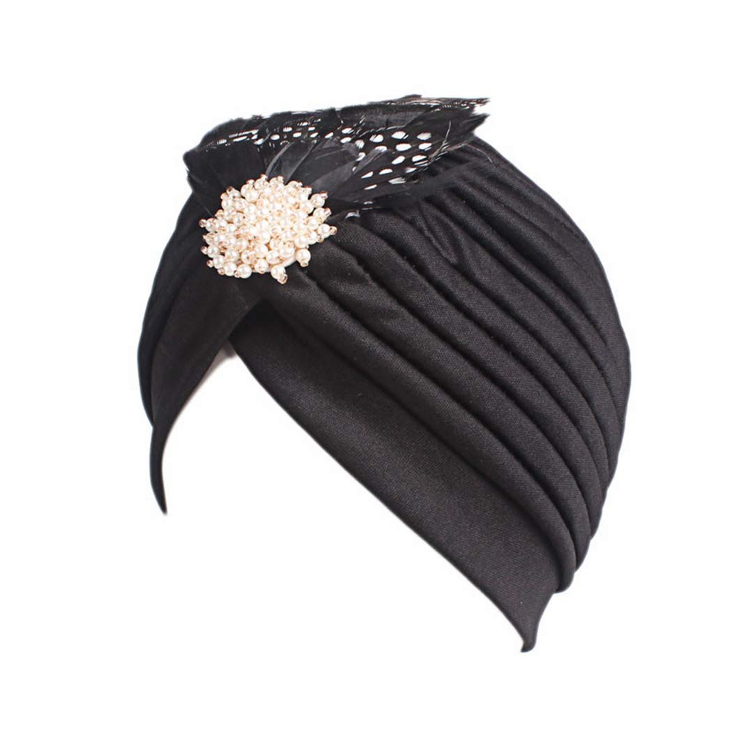 Vintage Flapper Headband for Women - Luxury Feather Turban Wrap Headpiece - Perfect for 1920s Gatsby Party, Halloween Costume & Themed Events