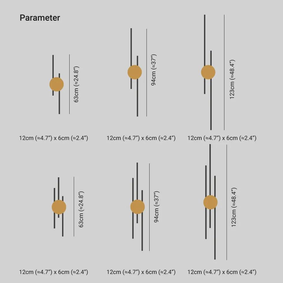 Modern Geometry LED Up and Down Wall Lights - Dimmable Indoor/Outdoor Lighting Fixtures for Bedroom, Living Room, Patio, and Staircase