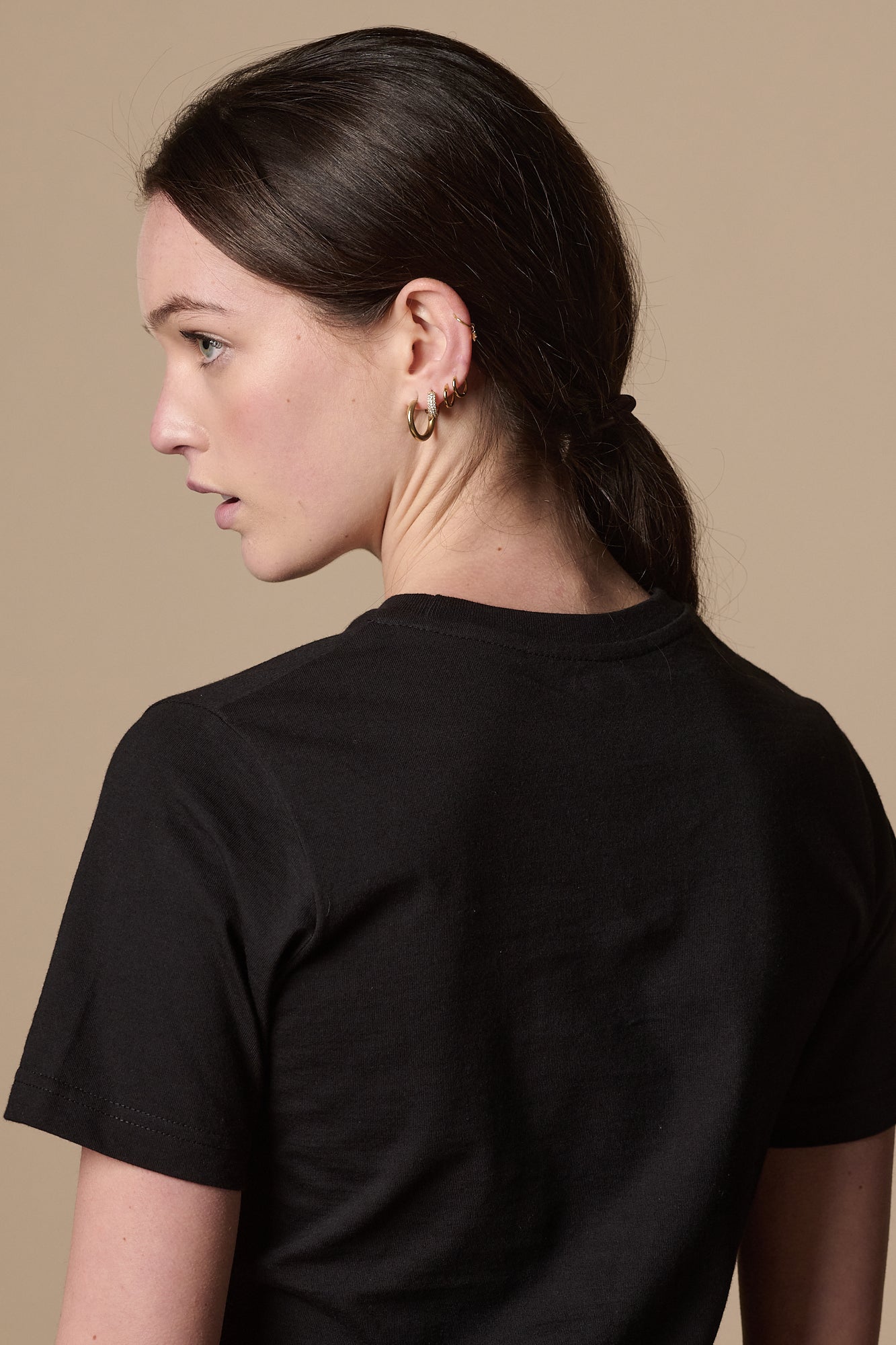 Eco-Friendly Women's Short Sleeve T-Shirt - Plastic-Free, Black | Perfect for Casual Wear, Workouts & Everyday Comfort