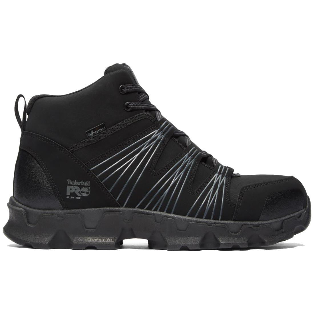 Powertrain Alloy Toe Work Boots for Men - Black Safety Shoes for Construction & Industrial Work - OSHA Compliant Steel Toe Boots for Heavy Duty Jobs
