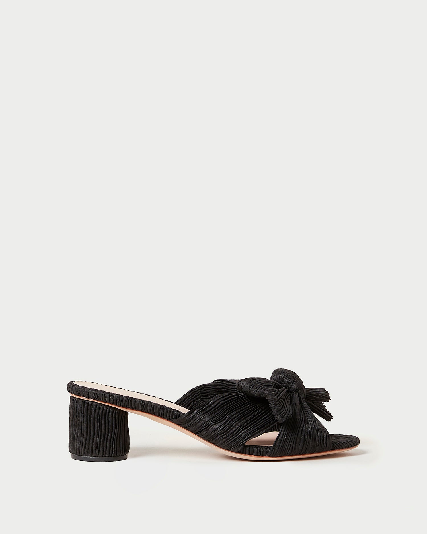 Emilia Black Pleated Bow Heel - Elegant Women's Dress Shoes for Parties, Weddings & Formal Events