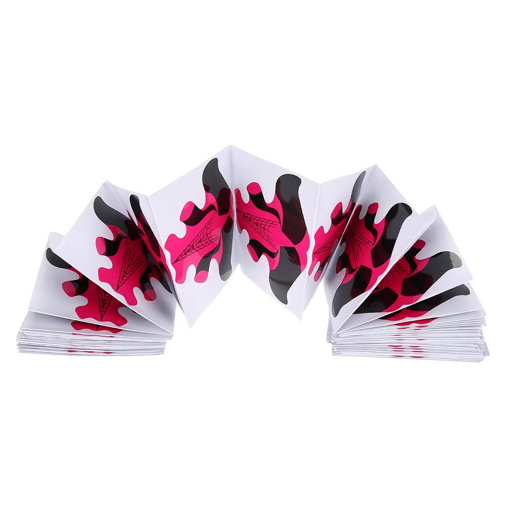 100pcs Nail Extension Forms for UV Gel & Acrylic Nails - Disposable Paper Nail Art Accessories for Salon & DIY Manicure at Home