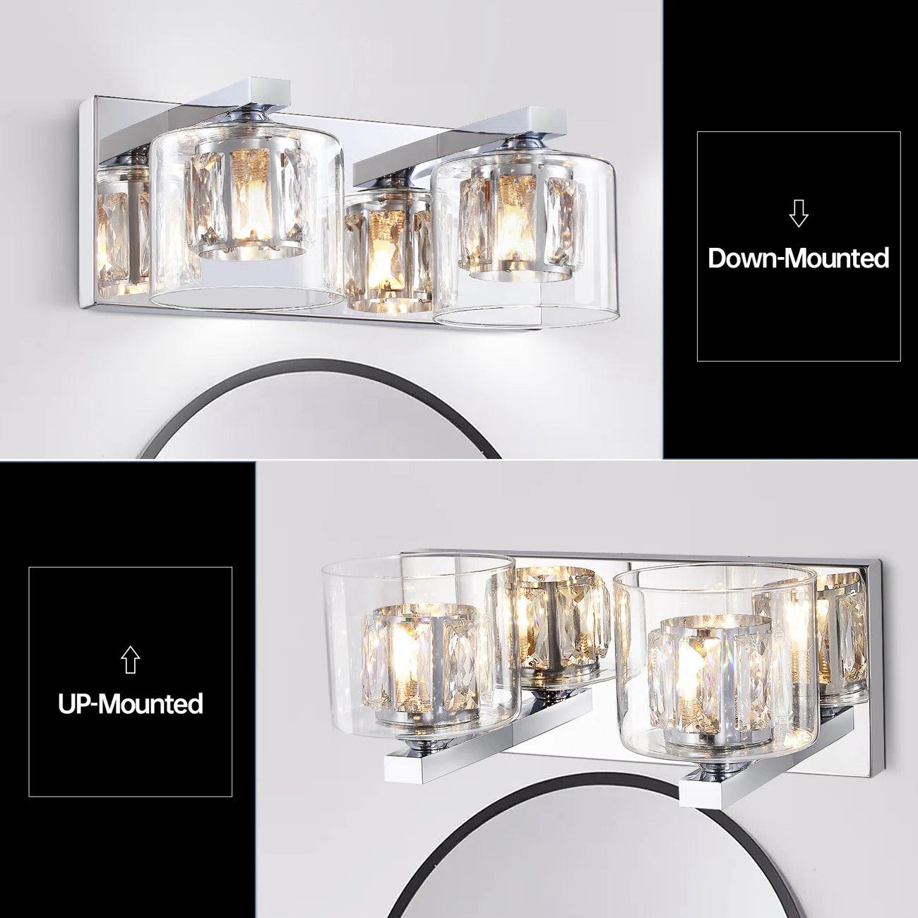 Kolt Chrome Modern 2-Light Bathroom Vanity Light Fixture - Perfect for Bathroom Makeovers & Spa-Like Ambience