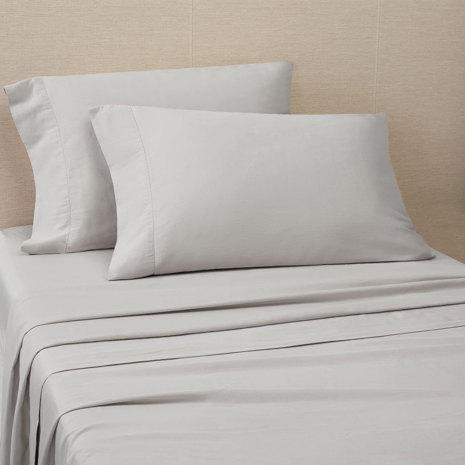 Premium Organic Washed Cotton Sheet Set with Pillowcases - Queen Size, Deep Pocket, Breathable & Hypoallergenic Bedding for Luxurious Comfort - Perfect for Master Bedroom, Guest Room & Airbnb