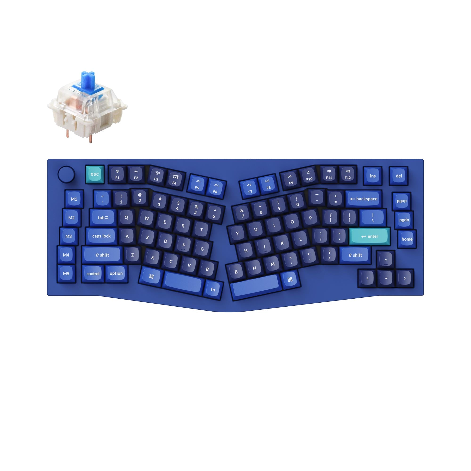Keychron Q10 Alice Layout QMK Custom Mechanical Keyboard - Ergonomic Wireless Bluetooth Keyboard for Typing, Gaming & Office Work