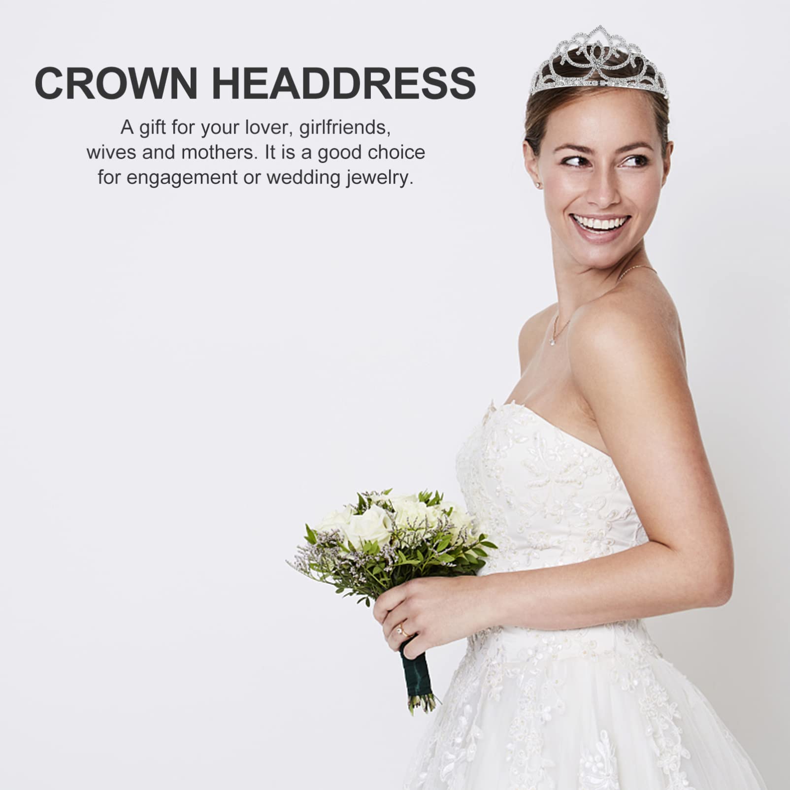 2pcs Rhinestone Bridal Crown Headband - Sparkling Wedding Tiara for Bride & Bridesmaids, Perfect for Wedding Ceremony, Reception & Bachelorette Party