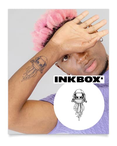 Premium Inkbox Temporary Tattoos - Semi-Permanent, Waterproof Fake Tattoos Lasting 1-2 Weeks | Easy Application & Long-Lasting | Cosmonaut Design (6