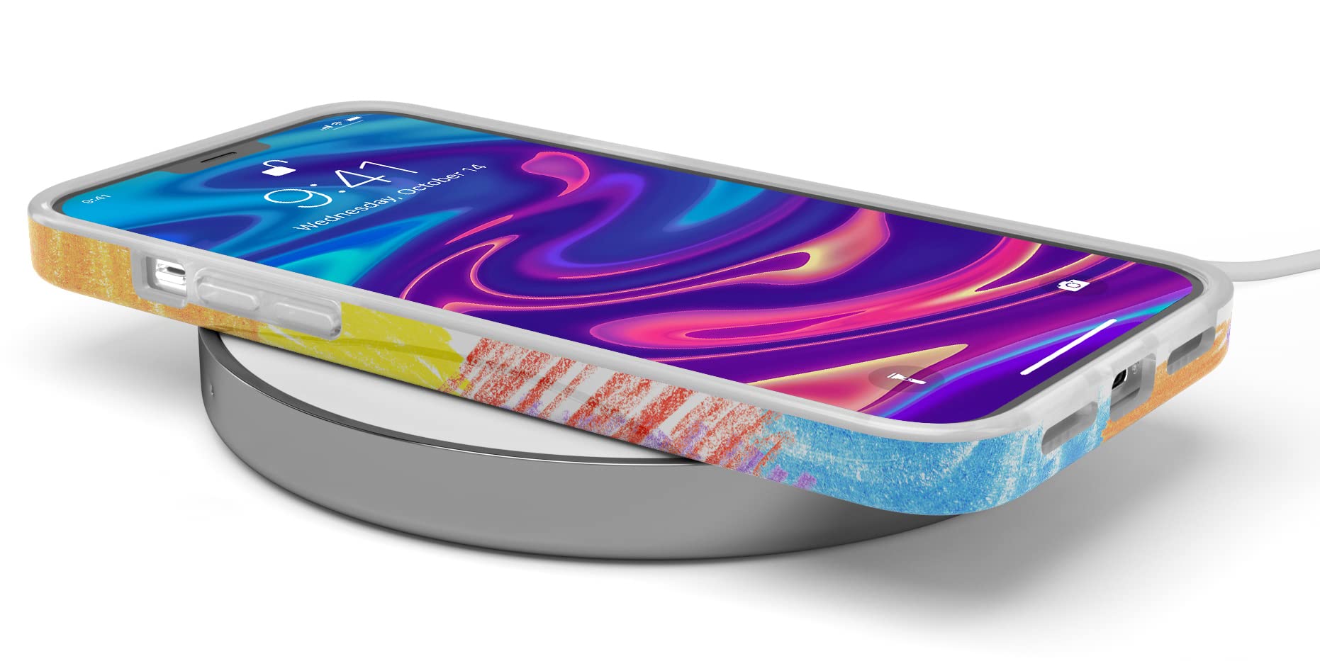 Casely iPhone 12/12 Pro Case - Ultra Slim Protective Cover with Crayola Rainbow Pencil Design | Scribble Me That Style | Perfect for School, Work & Everyday Use