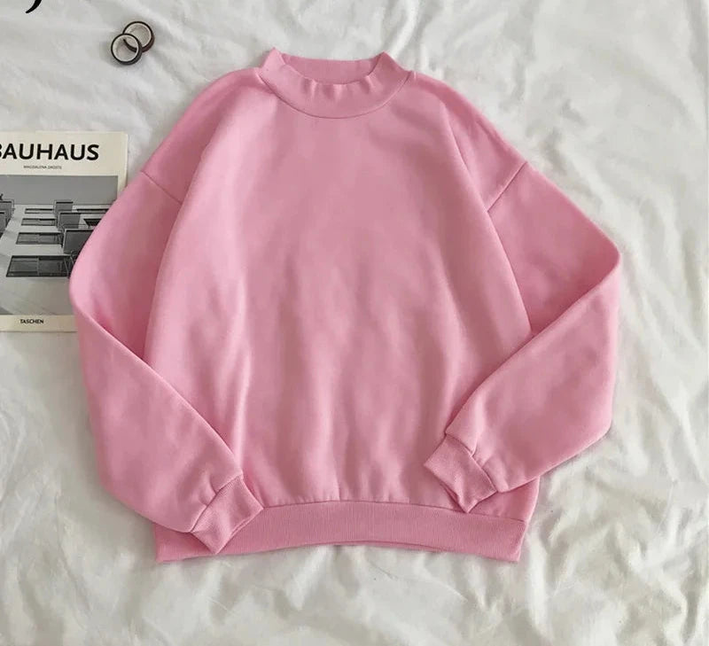 9 Colors Women's O-Neck Hoodie - Pink, Green & More | Winter & Autumn Pullover Sweatshirt | Loose Fit Tracksuit Top | Sizes M-XXL | Casual Wear, Gym, Outdoor Activities