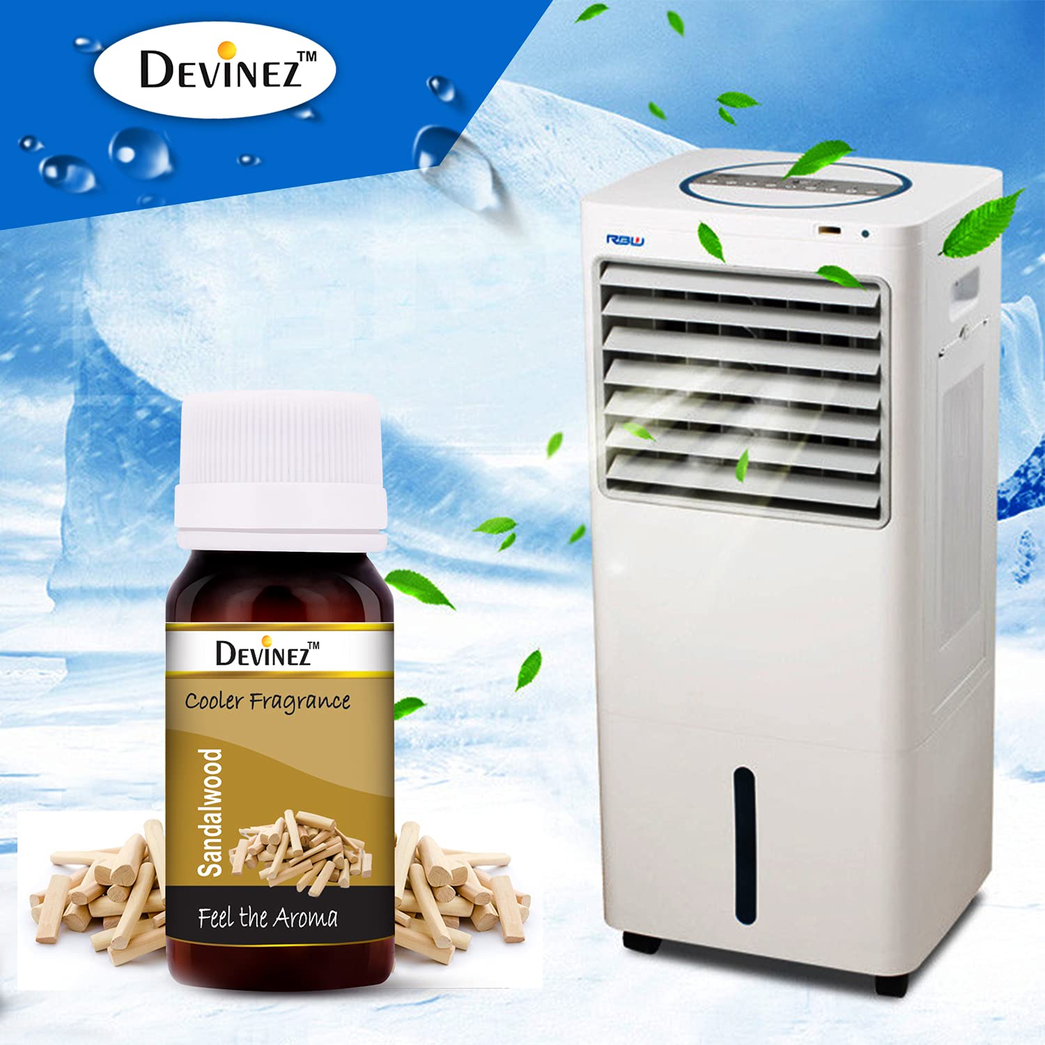 Devinez Sandalwood Cooler Perfume for Women & Men - 20ml Long Lasting Fragrance - Fresh & Woody Scent for Summer, Office & Date Night