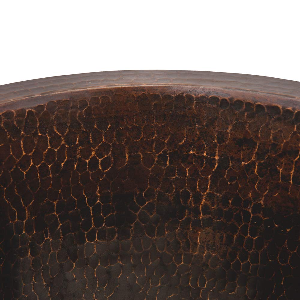 Premier Copper Products BR12WDB 12-Inch Hammered Copper Champagne Bar Sink - Oil Rubbed Bronze Finish - Universal Round Design for Kitchen, Bar, or Outdoor Use