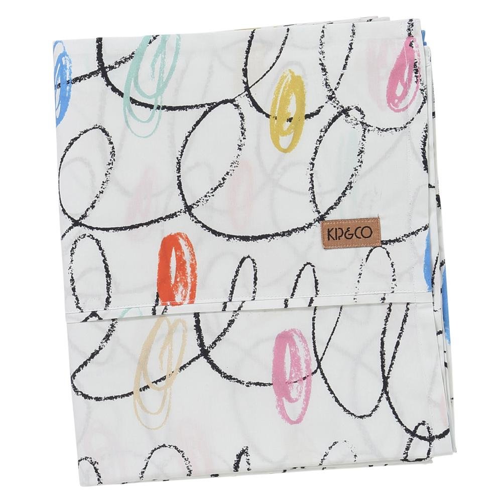 Premium White Cotton Flat Sheet with Chalkboard Design - Perfect for Kids' Rooms, Dorm Decor, and Creative Spaces