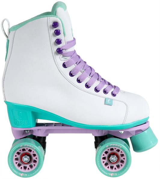 Chaya Melrose White & Teal Roller Skates for Women - Outdoor & Indoor Quad Skates with Lightweight Design - Perfect for Rink Skating, Roller Derby & Casual Street Skating