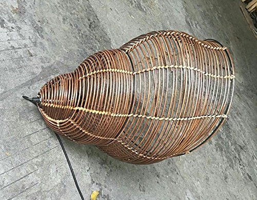 Rattan Snail Ceiling Pendant Light - Modern Farmhouse Dining Room Chandelier, Creative Garden & Study Room Hanging Lamp for Cafe, Restaurant, and Home Decor (Coffee Brown) - Perfect for Boho, Coastal, and Rustic Interior Design Styles