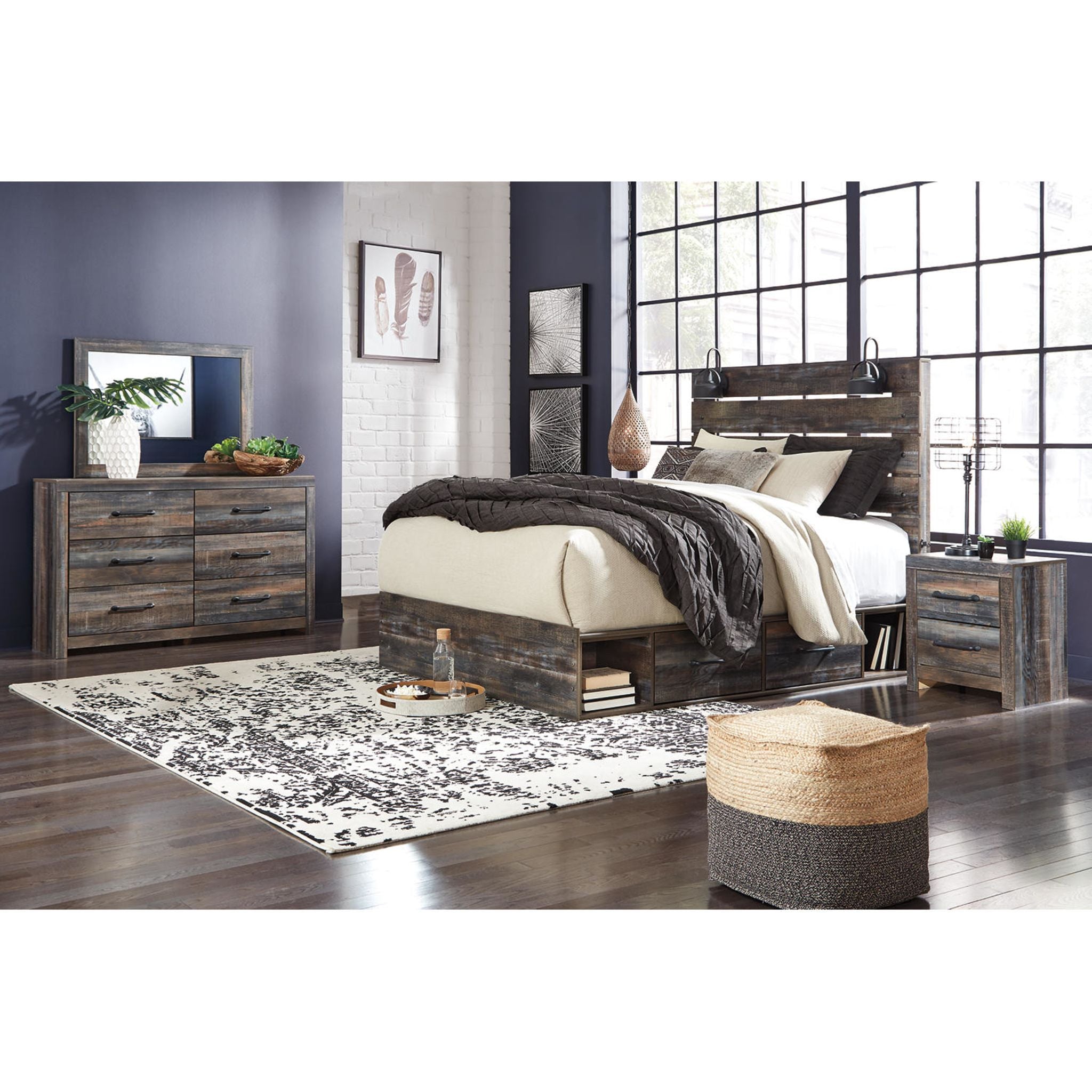 Drystan 5-Piece King Size Storage Bedroom Set with Drawers - Perfect for Master Bedroom Organization & Small Space Saving
