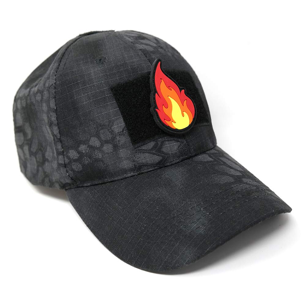 Flame Lick Fire PVC Rubber Tactical Hook and Loop Patch - Military Style Morale Patch for Tactical Gear, Backpacks & Uniforms | Durable Embroidered Badge for Outdoor Enthusiasts & Collectors