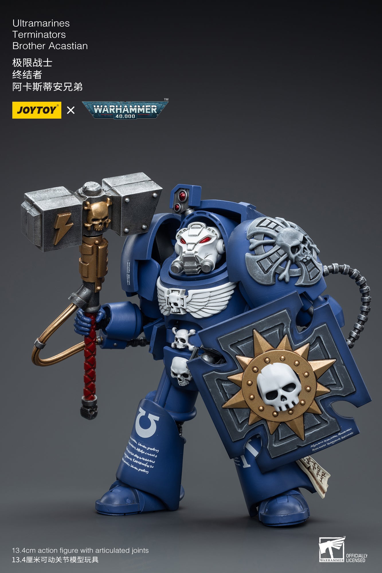 1/18 JOYTOY Warhammer 40K Ultramarines Terminator Brother Acastian Action Figure - Collectible Miniature for Tabletop Gaming & Display