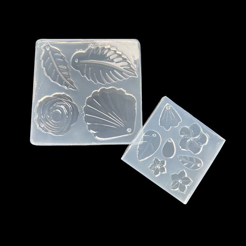 Epoxy Resin Flower Leaf Earring Molds - Silicone Pendant Jewelry Molds with Hole for Necklace Making - DIY Handmade Earrings & Necklace Accessories - Perfect for Crafters, Jewelry Designers and Gift Makers