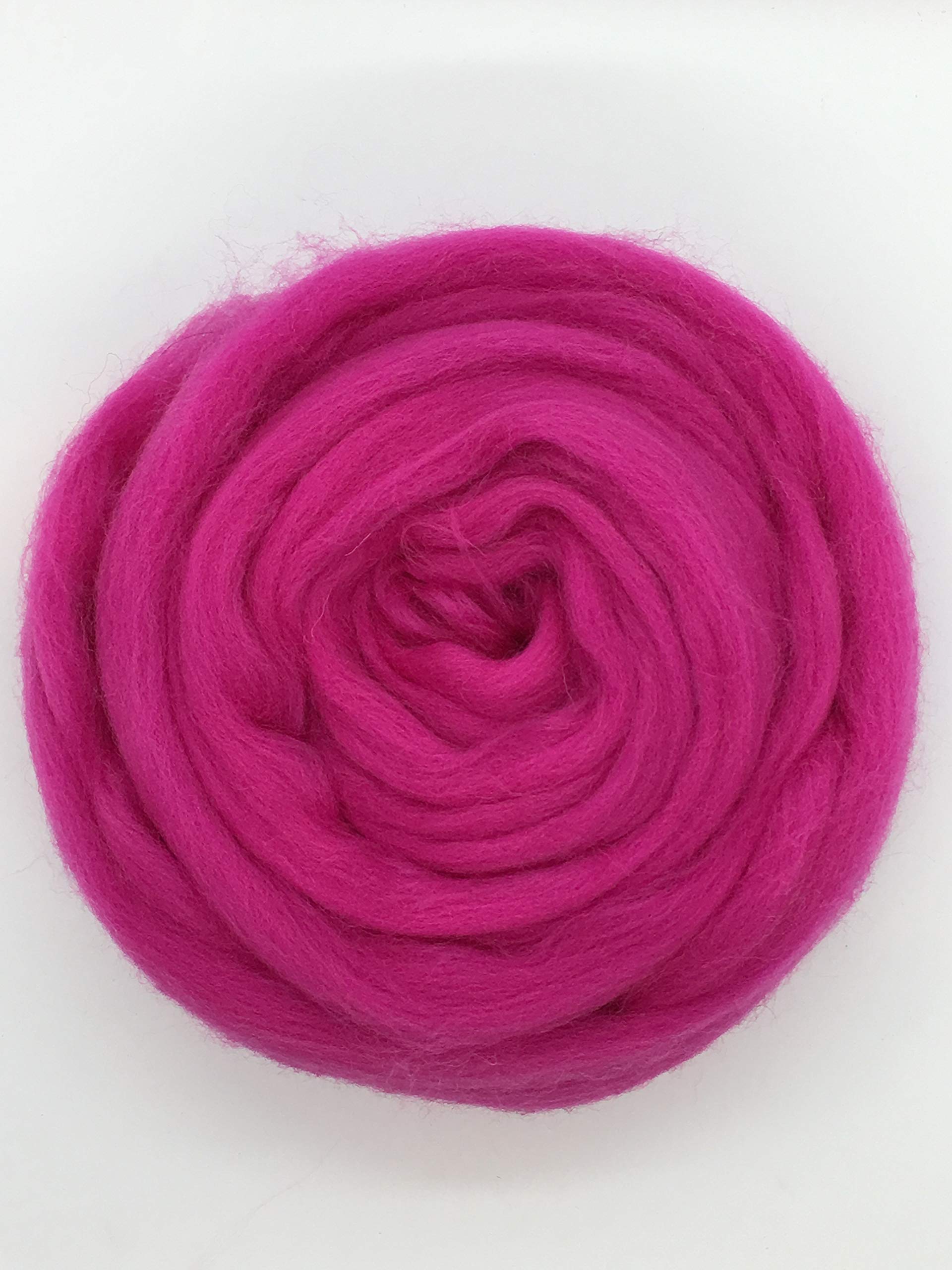 Premium Hot Pink Merino Wool Roving Fiber - 5lb Bulk for Spinning, Felting & Knitting | Soft Handmade Yarn Material for DIY Crafts, Needlework & Fiber Arts Projects | Perfect for Hand Spinners, Weavers & Textile Artists in USA