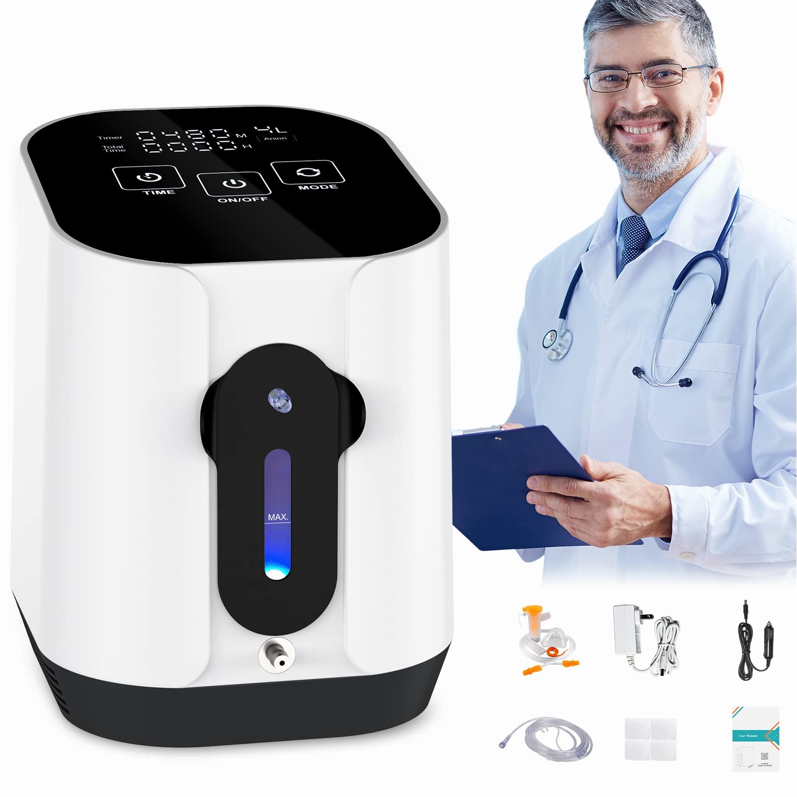 Portable Oxygen Concentrator Machine - Lightweight & Quiet for Home, Travel, RV, Camping & Driving - Perfect for COPD & High Altitude Use