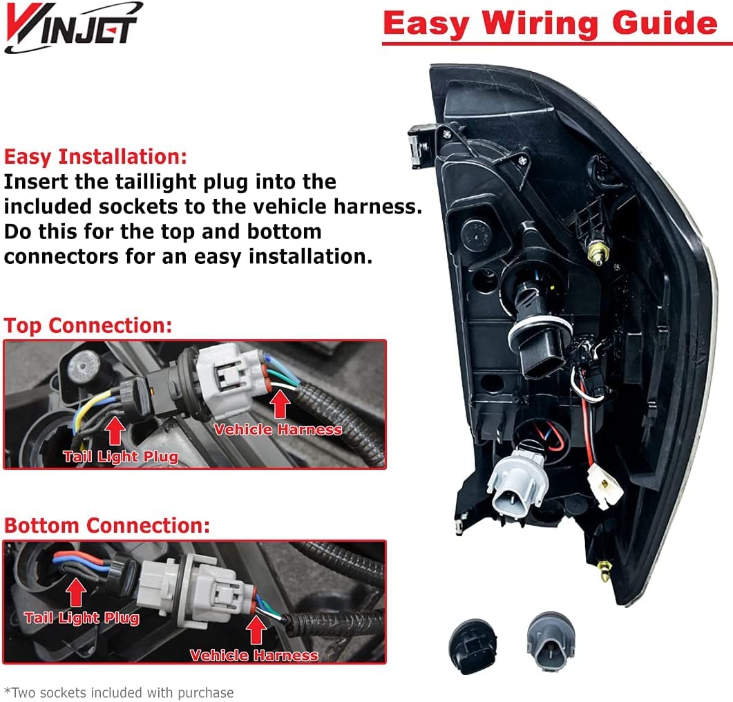 Winjet LED Tail Light Assembly for 2016-2022 Toyota Tacoma - DRL LED Rear Lights with Turn Signal & Brake Lights - Plug & Play - 1 Pair (Black/Smoke Lens) - Upgrade Your Truck's Style & Safety for Night Driving & Off-Road Adventures