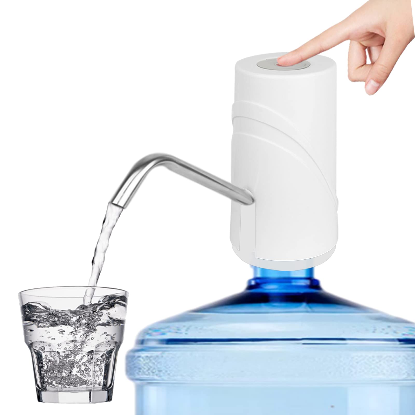 5 Gallon Electric Water Dispenser Pump - USB Rechargeable Portable Water Bottle Pump for Camping, Hiking & Outdoor Activities | Automatic Drinking Water Jug Dispenser for Home, Office & Travel