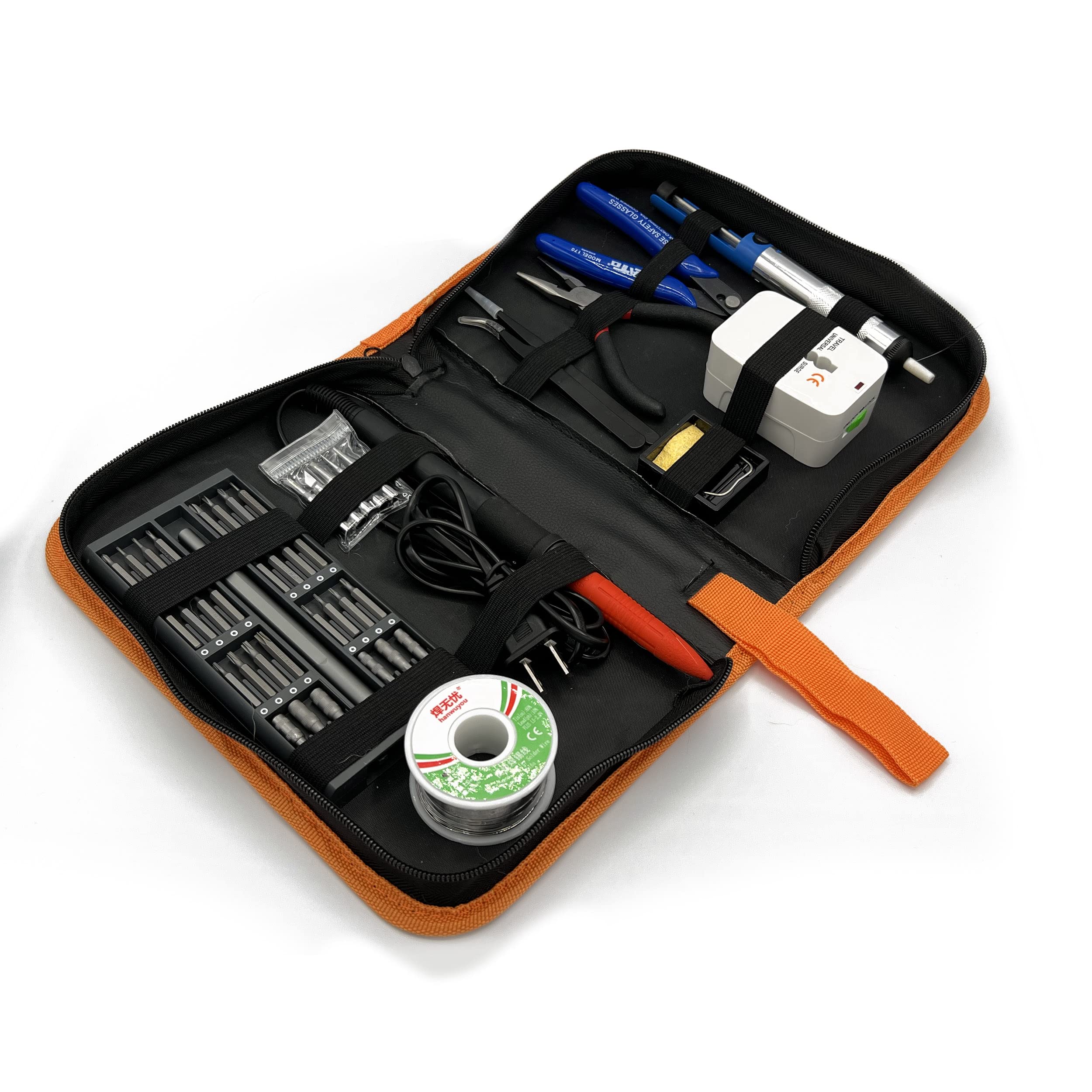 Premium Electronics Repair Tool Kit - 142-Piece Computer, Phone & Game Console DIY Toolkit with Soldering Iron & Mini Screwdrivers | Essential for PC Building, Smartphone Repair & Console Maintenance | Professional-Grade Tech Tools for Home & Workshop Use