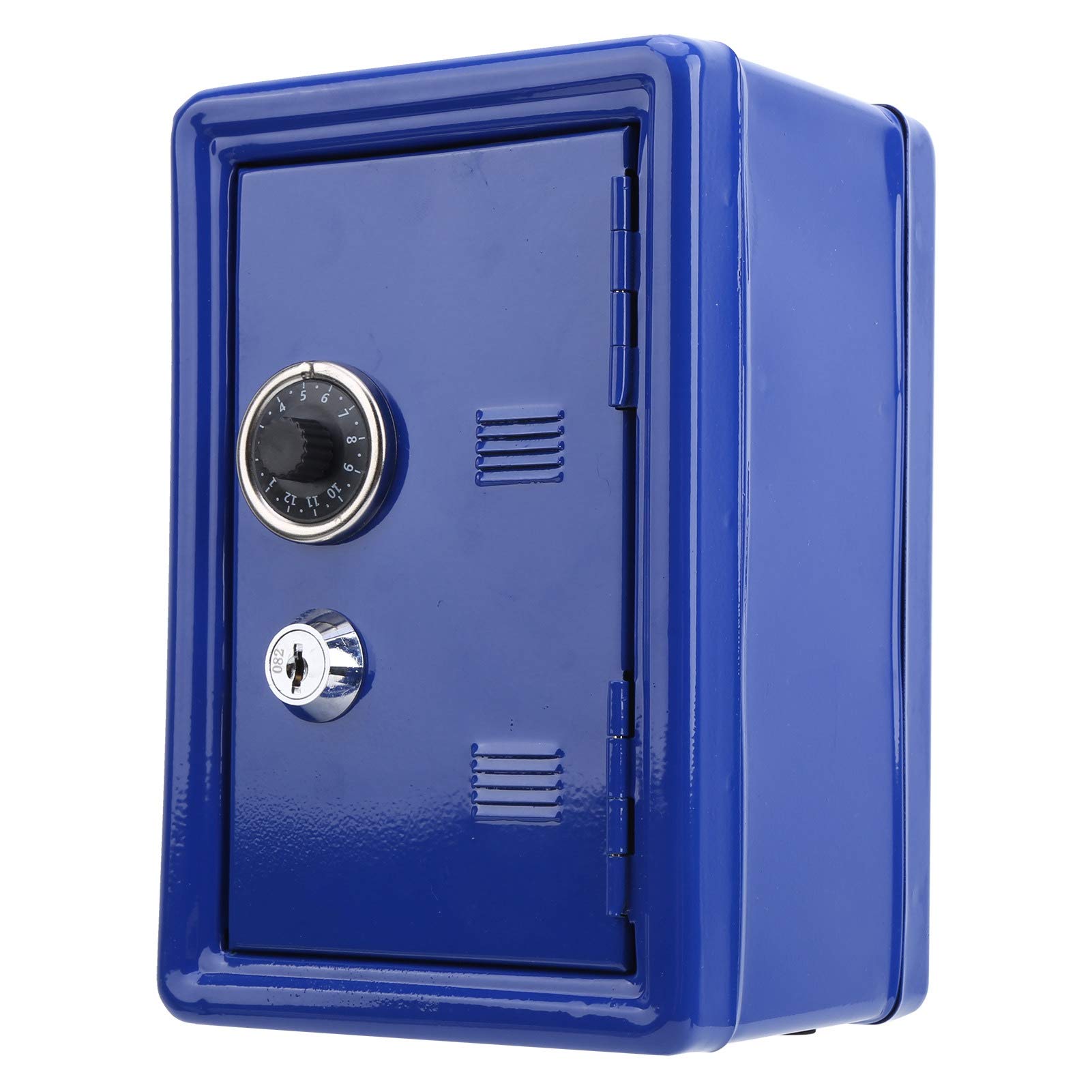 Kids Safe Box - Mini Key Storage & Piggy Bank with Built-In Pullable Change Box, Durable Iron Design with Top Slot - Perfect for Saving Money, Organizing Keys & Gifts for Children (Blue)