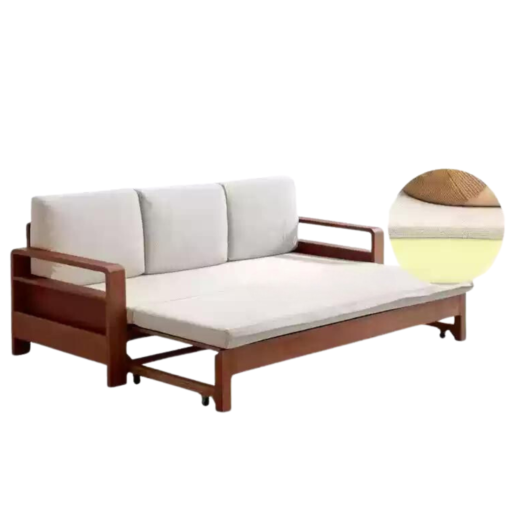 Oak & Beech Folding Multi-Functional Storage Sofa Bed - Convertible Guest Bed with Hidden Storage for Small Spaces, Living Rooms & Apartments