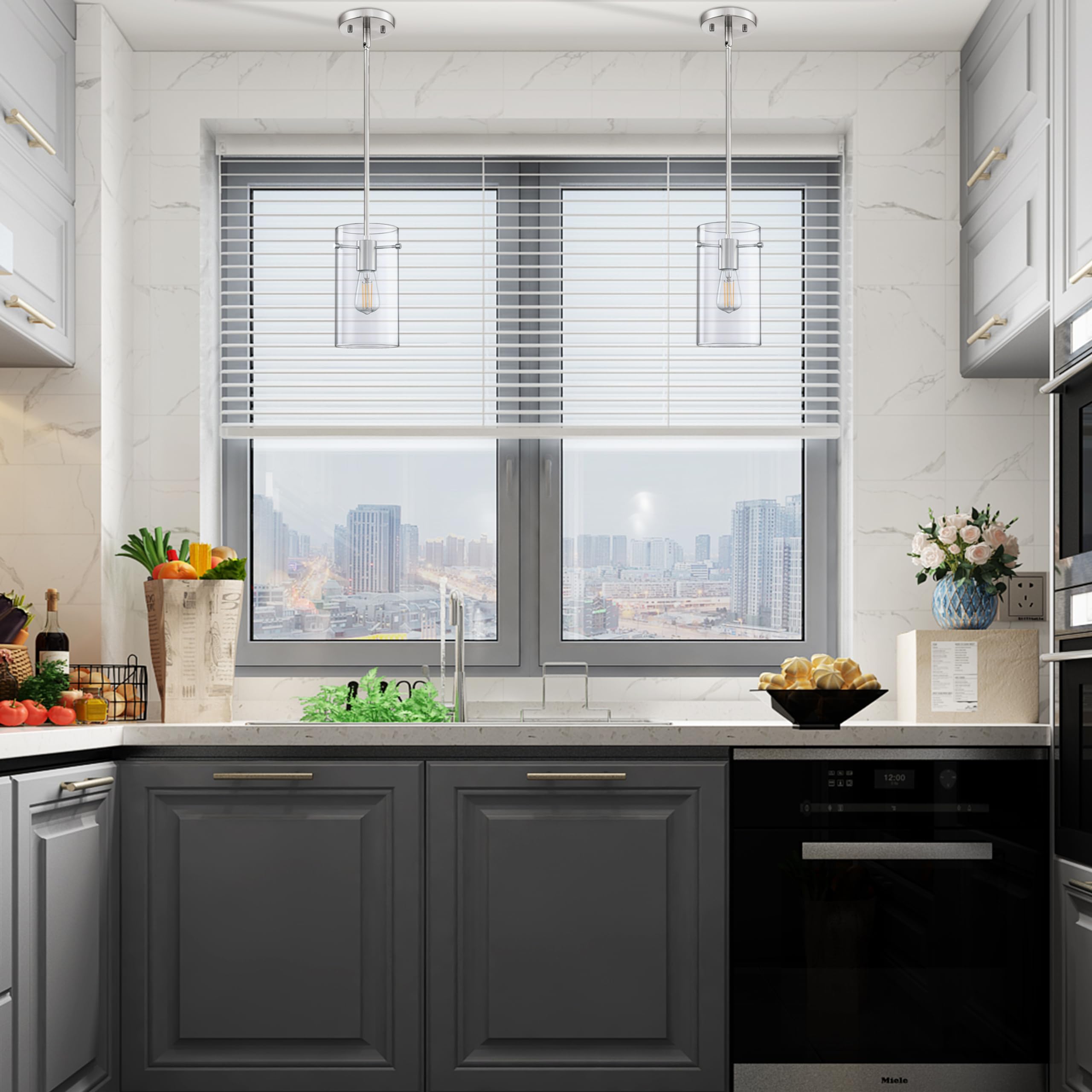 2 Pack Modern Kitchen Island Pendant Light - 5