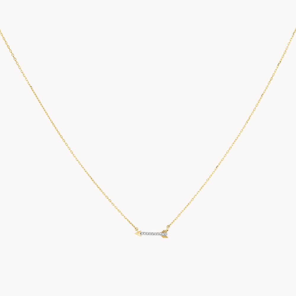 10k Gold Diamond Arrow Necklace for Women - Elegant Jewelry Gift for Birthday, Anniversary & Valentine's Day | Perfect for Everyday Wear & Special Occasions