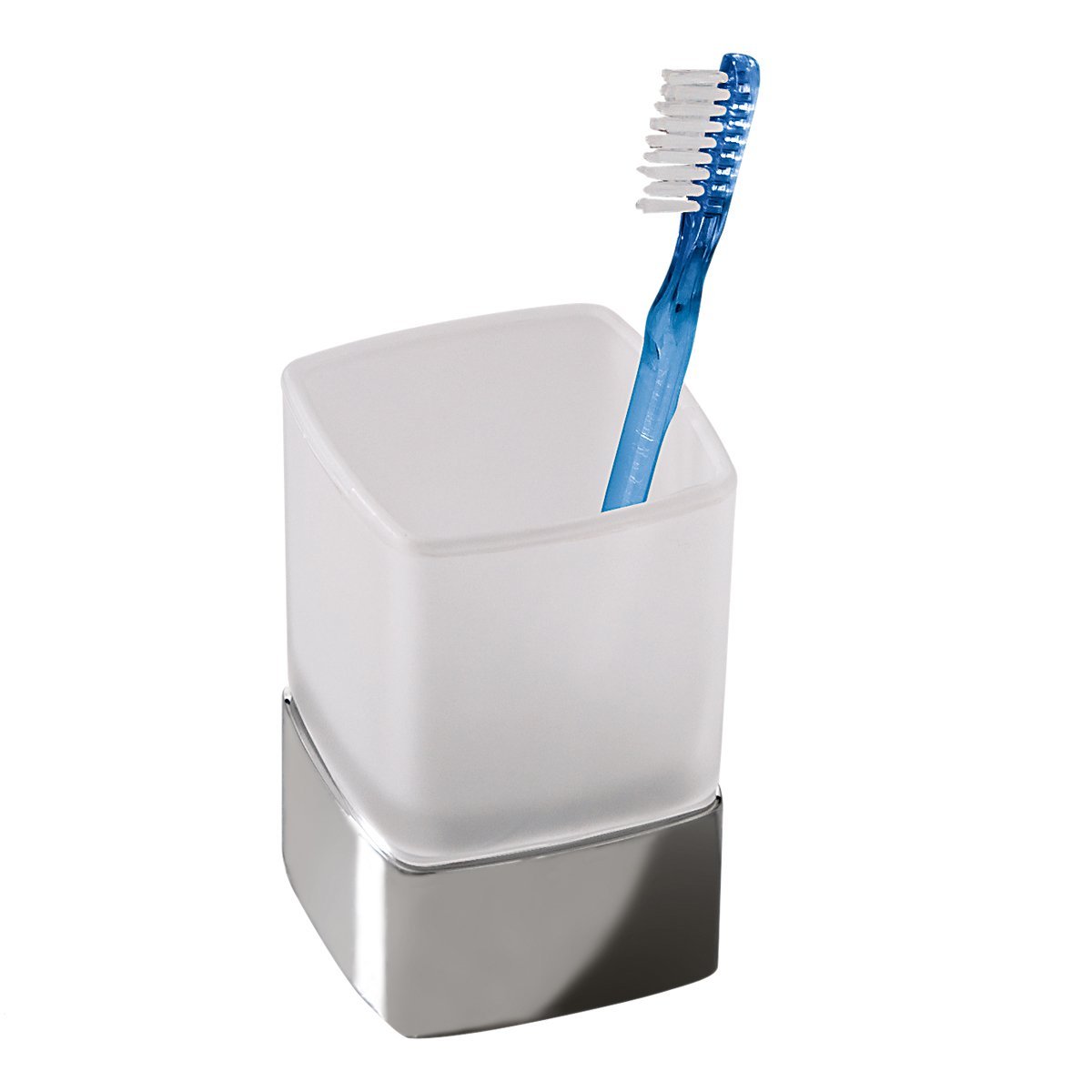 Nameeks 5498-13 Modern Chrome Toothbrush Holder for Bathroom Countertop - Sleek Lounge Design Organizer for Toothbrushes & Dental Care Essentials