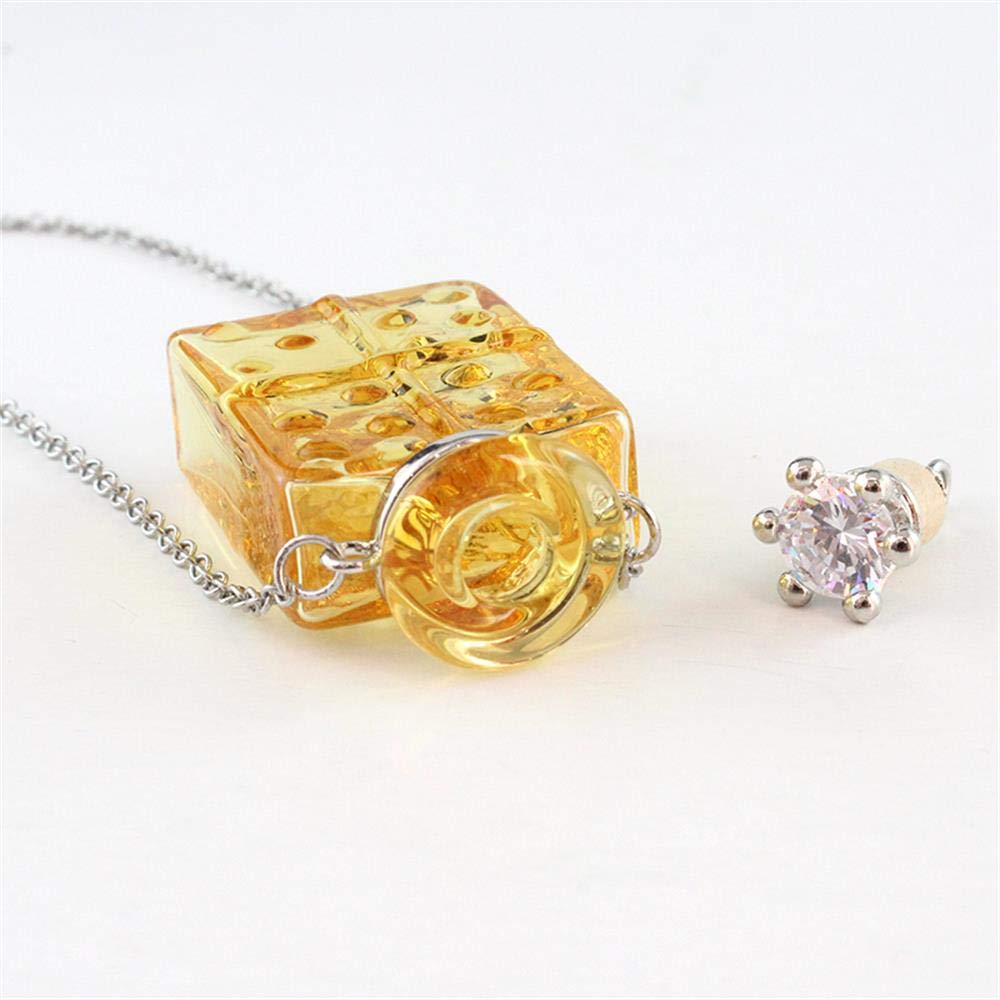 1PC Essential Oil Pendant Necklace for Women - Glass Perfume Vial & Wine Bottle Charm Jewelry - Unique Gift for Her (Perfect for Aromatherapy, Yoga & Special Occasions)