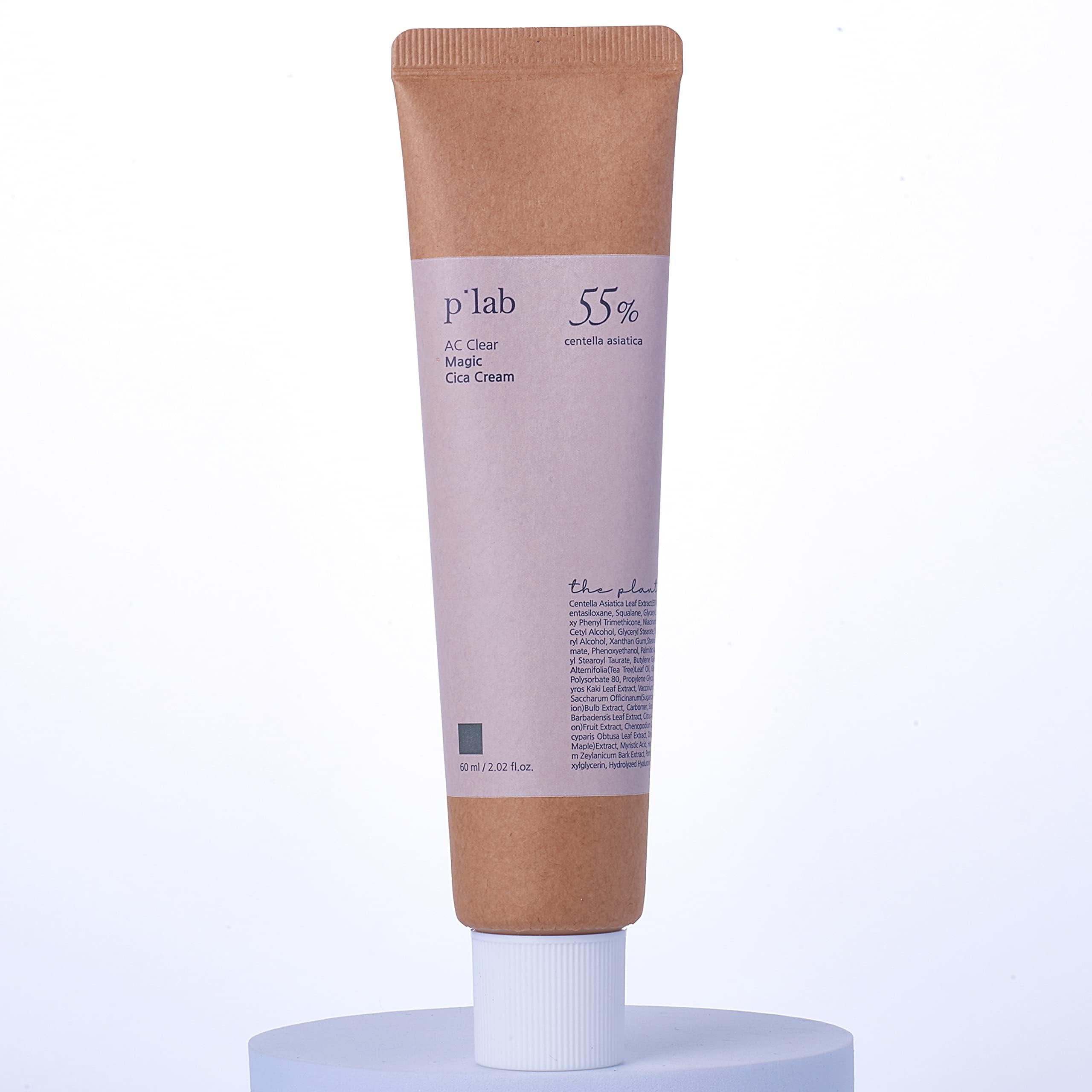 THE PLANT BASE AC Clear Magic Cica Cream 60ml | Korean Skin Care with 55% Centella Asiatica | Vegan Facial Moisturizer for Acne-Prone Skin | Soothing & Hydrating Treatment for Sensitive Skin | Perfect for Daily Skincare Routine & Post-Acne Recovery