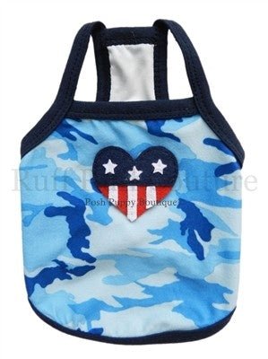 Camo Blue American Summer Tank Top for Women - Breathable & Comfortable Casual Wear - Perfect for Outdoor Activities, Beach, and Summer Fashion