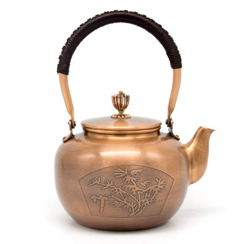 Handmade Solid Copper Tea Pot - Hammered Stovetop Kettle for Tea Lovers - Traditional & Durable Teapot for Home, Kitchen & Gift - Perfect for Brewing Loose Leaf Tea, Herbal Tea & Serving Hot Beverages